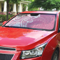 Polynesian Women's Day Auto Sun Shade Pink Hibiscus Flowers With Polynesian Pattern LT05 - Polynesian Pride