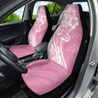 Polynesian Women's Day Car Seat Cover Pink Hibiscus Flowers With Polynesian Pattern LT05 - Polynesian Pride