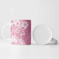 Polynesian Women's Day Ceramic Mug Pink Hibiscus Flowers With Polynesian Pattern LT05 - Polynesian Pride