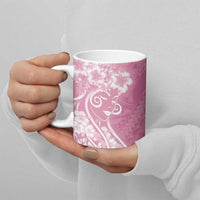 Polynesian Women's Day Ceramic Mug Pink Hibiscus Flowers With Polynesian Pattern LT05 - Polynesian Pride
