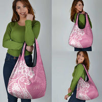 Polynesian Women's Day Grocery Bag Pink Hibiscus Flowers With Polynesian Pattern LT05 - Polynesian Pride