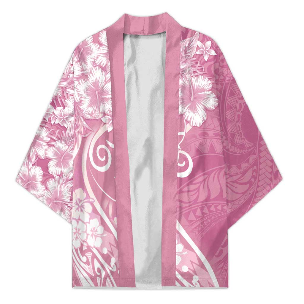 Polynesian Women's Day Kimono Pink Hibiscus Flowers With Polynesian Pattern LT05 Unisex Pink - Polynesian Pride