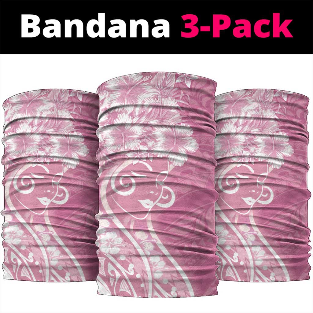Polynesian Women's Day Neck Gaiter Pink Hibiscus Flowers With Polynesian Pattern LT05 package One Size: 25*50cm Pink - Polynesian Pride