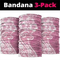 Polynesian Women's Day Neck Gaiter Pink Hibiscus Flowers With Polynesian Pattern LT05 package One Size: 25*50cm Pink - Polynesian Pride