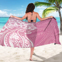 Polynesian Women's Day Sarong Pink Hibiscus Flowers With Polynesian Pattern LT05 - Polynesian Pride