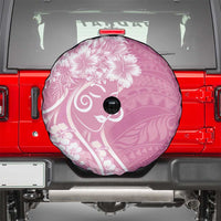 Polynesian Women's Day Spare Tire Cover Pink Hibiscus Flowers With Polynesian Pattern LT05 - Polynesian Pride