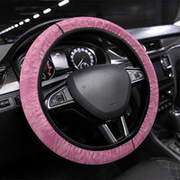 Polynesian Women's Day Steering Wheel Cover Pink Hibiscus Flowers With Polynesian Pattern LT05 Universal Fit Pink - Polynesian Pride