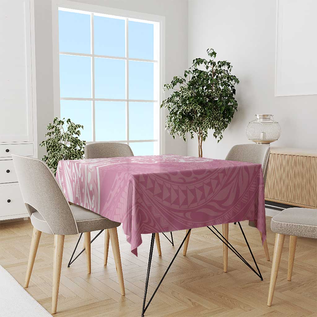 Polynesian Women's Day Tablecloth Pink Hibiscus Flowers With Polynesian Pattern LT05 - Polynesian Pride