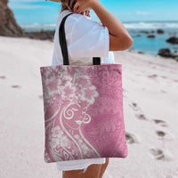 Polynesian Women's Day Tote Bag Pink Hibiscus Flowers With Polynesian Pattern LT05 - Polynesian Pride