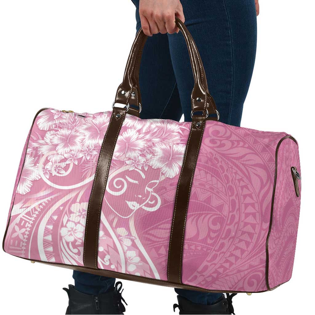 Polynesian Women's Day Travel Bag Pink Hibiscus Flowers With Polynesian Pattern LT05 - Polynesian Pride