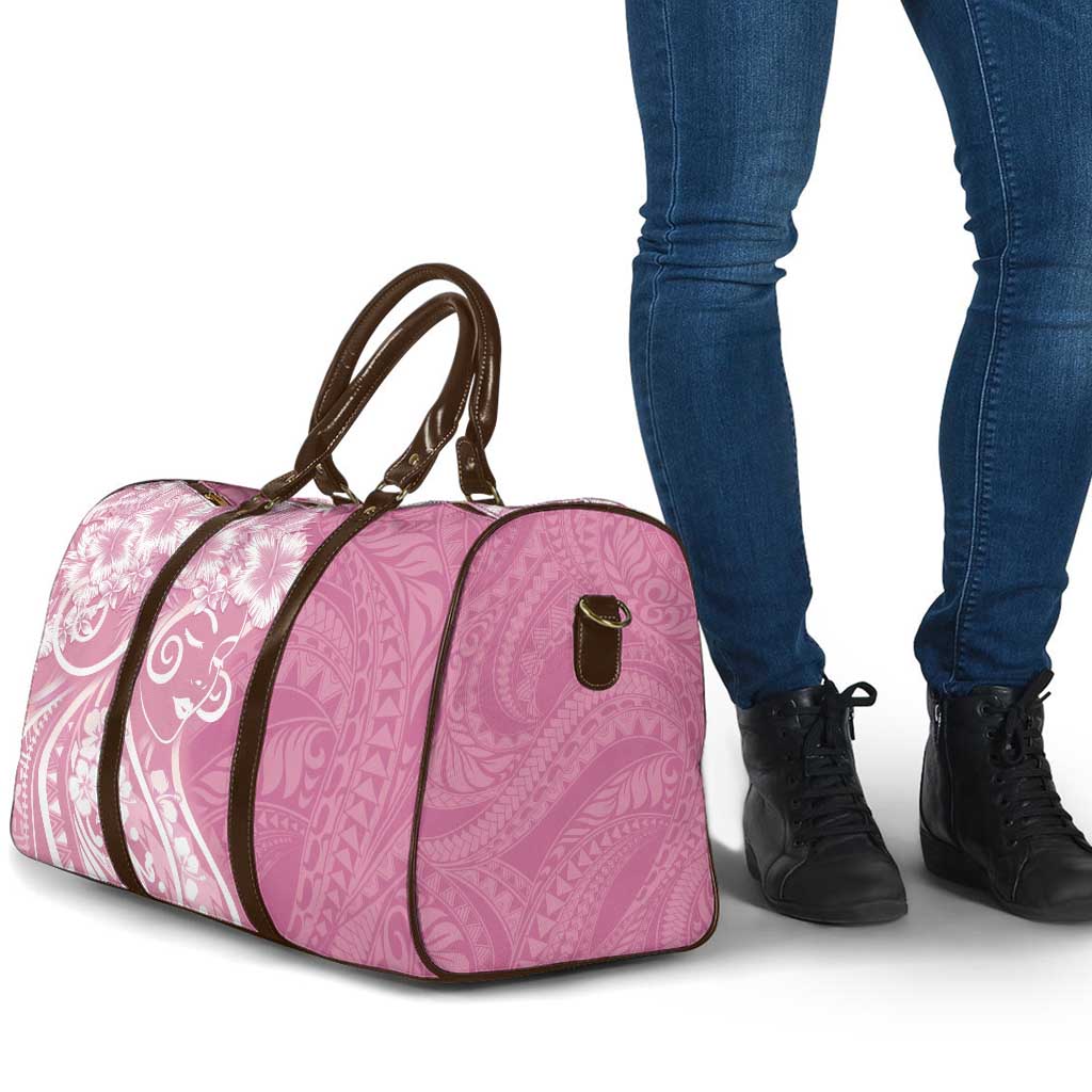 Polynesian Women's Day Travel Bag Pink Hibiscus Flowers With Polynesian Pattern LT05 - Polynesian Pride