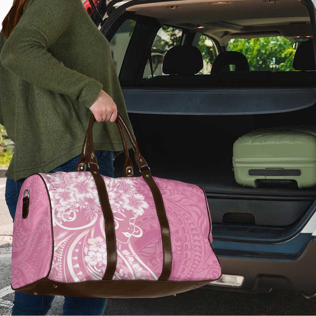 Polynesian Women's Day Travel Bag Pink Hibiscus Flowers With Polynesian Pattern LT05 - Polynesian Pride