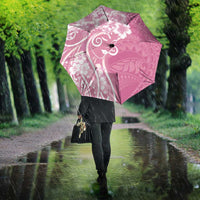 Polynesian Women's Day Umbrella Pink Hibiscus Flowers With Polynesian Pattern LT05 - Polynesian Pride