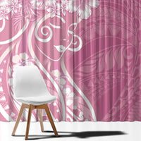 Polynesian Women's Day Window Curtain Pink Hibiscus Flowers With Polynesian Pattern LT05 - Polynesian Pride