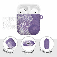 Polynesian Women's Day AirPods Case Purple Hibiscus Flowers With Polynesian Pattern LT05 - Polynesian Pride