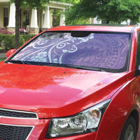 Polynesian Women's Day Auto Sun Shade Purple Hibiscus Flowers With Polynesian Pattern LT05 - Polynesian Pride