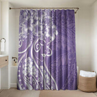 Polynesian Women's Day Bathroom Set Purple Hibiscus Flowers With Polynesian Pattern LT05 Shower Curtain Only Purple - Polynesian Pride