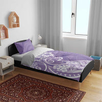 Polynesian Women's Day Bedding Set Purple Hibiscus Flowers With Polynesian Pattern LT05 - Polynesian Pride