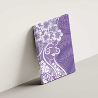 Polynesian Women's Day Canvas Wall Art Purple Hibiscus Flowers With Polynesian Pattern LT05 - Polynesian Pride