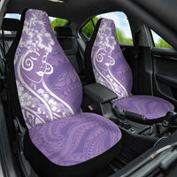 Polynesian Women's Day Car Seat Cover Purple Hibiscus Flowers With Polynesian Pattern LT05 One Size Purple - Polynesian Pride