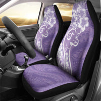 Polynesian Women's Day Car Seat Cover Purple Hibiscus Flowers With Polynesian Pattern LT05 - Polynesian Pride