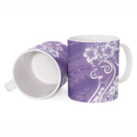 Polynesian Women's Day Ceramic Mug Purple Hibiscus Flowers With Polynesian Pattern LT05 - Polynesian Pride