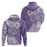 Polynesian Women's Day Hoodie Purple Hibiscus Flowers With Polynesian Pattern LT05 - Polynesian Pride