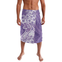 Polynesian Women's Day Lavalava Purple Hibiscus Flowers With Polynesian Pattern