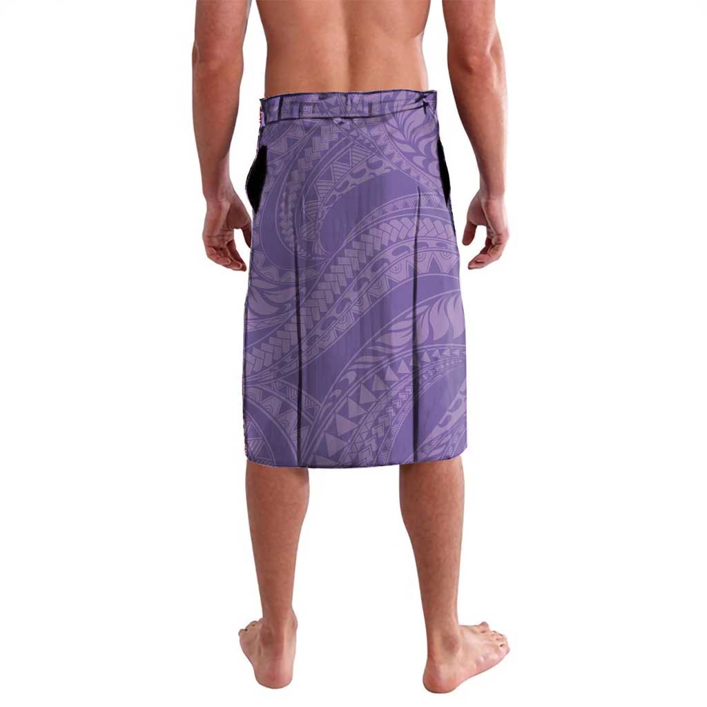 Polynesian Women's Day Lavalava Purple Hibiscus Flowers With Polynesian Pattern