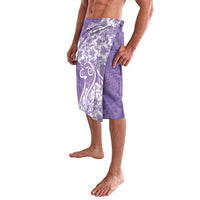 Polynesian Women's Day Lavalava Purple Hibiscus Flowers With Polynesian Pattern