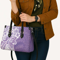 Polynesian Women's Day Leather Bag Purple Hibiscus Flowers With Polynesian Pattern LT05 - Polynesian Pride