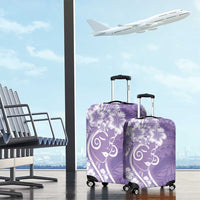 Polynesian Women's Day Luggage Cover Purple Hibiscus Flowers With Polynesian Pattern LT05 - Polynesian Pride