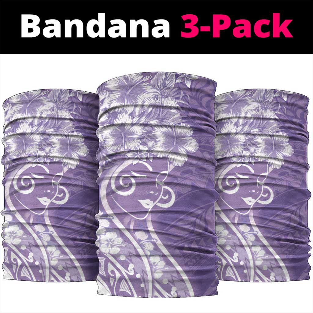 Polynesian Women's Day Neck Gaiter Purple Hibiscus Flowers With Polynesian Pattern LT05 package One Size: 25*50cm Purple - Polynesian Pride
