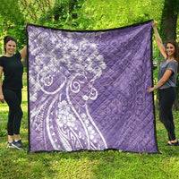 Polynesian Women's Day Quilt Purple Hibiscus Flowers With Polynesian Pattern LT05 - Polynesian Pride