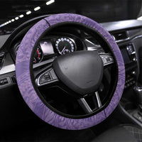 Polynesian Women's Day Steering Wheel Cover Purple Hibiscus Flowers With Polynesian Pattern LT05 Universal Fit Purple - Polynesian Pride
