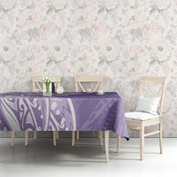 Polynesian Women's Day Tablecloth Purple Hibiscus Flowers With Polynesian Pattern LT05 - Polynesian Pride