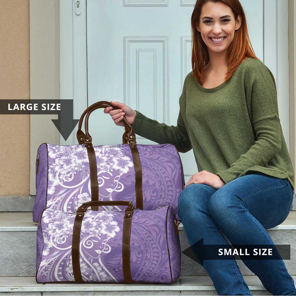Polynesian Women's Day Travel Bag Purple Hibiscus Flowers With Polynesian Pattern LT05 - Polynesian Pride