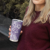 Polynesian Women's Day Tumbler Cup Purple Hibiscus Flowers With Polynesian Pattern LT05 - Polynesian Pride