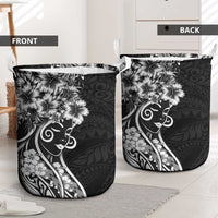 Polynesian Women's Day Laundry Basket Black Hibiscus Flowers With Polynesian Pattern LT05 - Polynesian Pride