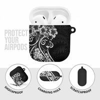 Polynesian Women's Day AirPods Case Black Hibiscus Flowers With Polynesian Pattern LT05 - Polynesian Pride