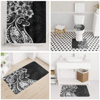 Polynesian Women's Day Bathroom Set Black Hibiscus Flowers With Polynesian Pattern LT05 - Polynesian Pride