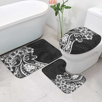 Polynesian Women's Day Bathroom Set Black Hibiscus Flowers With Polynesian Pattern LT05 - Polynesian Pride