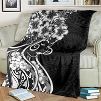Polynesian Women's Day Blanket Black Hibiscus Flowers With Polynesian Pattern LT05 - Polynesian Pride