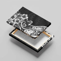 Polynesian Women's Day Canvas Wall Art Black Hibiscus Flowers With Polynesian Pattern LT05 - Polynesian Pride