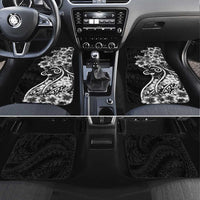 Polynesian Women's Day Car Mats Black Hibiscus Flowers With Polynesian Pattern LT05 Set 4pcs Black - Polynesian Pride