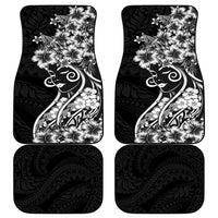 Polynesian Women's Day Car Mats Black Hibiscus Flowers With Polynesian Pattern LT05 - Polynesian Pride