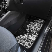 Polynesian Women's Day Car Mats Black Hibiscus Flowers With Polynesian Pattern LT05 - Polynesian Pride