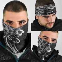 Polynesian Women's Day Neck Gaiter Black Hibiscus Flowers With Polynesian Pattern LT05 - Polynesian Pride