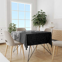 Polynesian Women's Day Tablecloth Black Hibiscus Flowers With Polynesian Pattern LT05 - Polynesian Pride