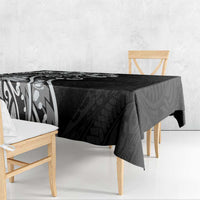 Polynesian Women's Day Tablecloth Black Hibiscus Flowers With Polynesian Pattern LT05 - Polynesian Pride